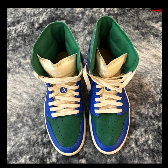 Aleali May x Air Jordan 1 High Zoom Comfort ‘Califia’ Blue Green Sneakers - Picture 6 of 10